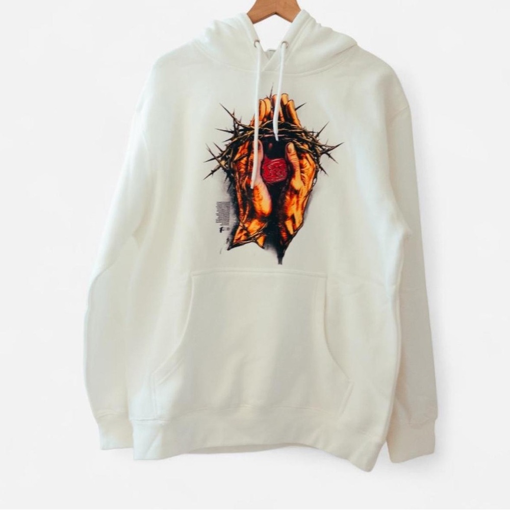 White Graphic Hoodie